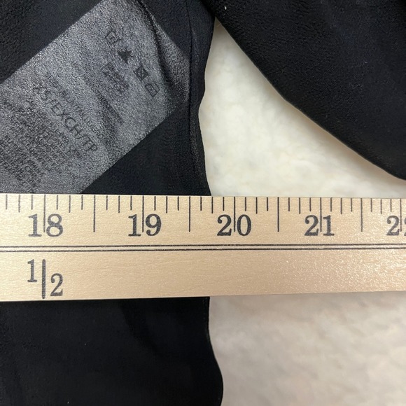 Michael Kors Black Sheer Ruffle Sleeve V Neck Mini Dress Tunic XS - Picture 5 of 10